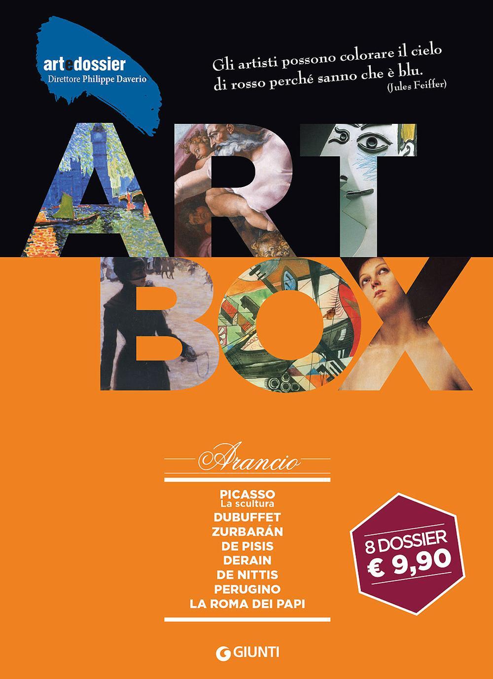 Dossier d'art. Box arancio: Picasso. La scultura-Dubuffet-Zurbarán-De Pisis-Derain-De Nittis-Perugino-La Roma dei papi
