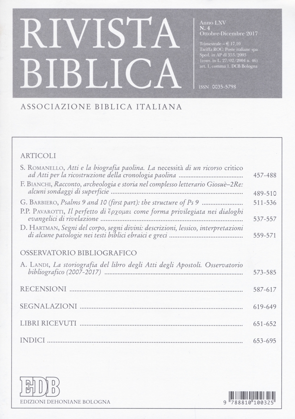 Rivista biblica. Vol. 4