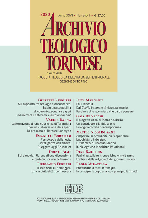Archivio teologico torinese. Vol. 1