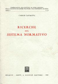 Ricerche sul sistema normativo
