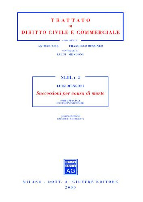 Successioni per causa di morte. Parte speciale (successione necessaria)