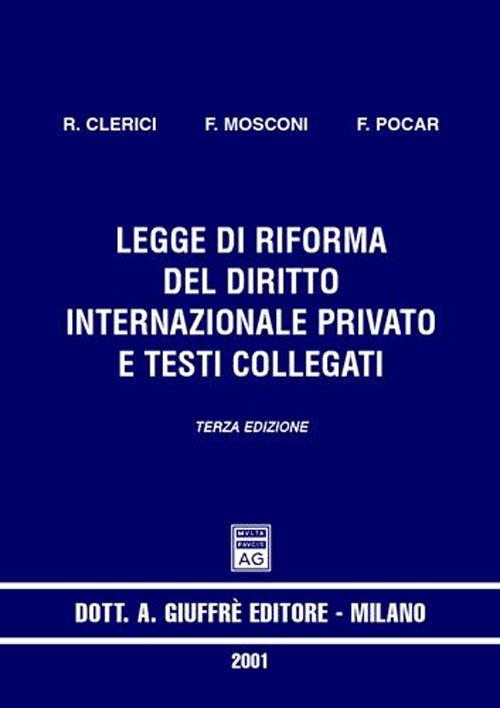 Legge di riforma del diritto internazionale privato e testi collegati