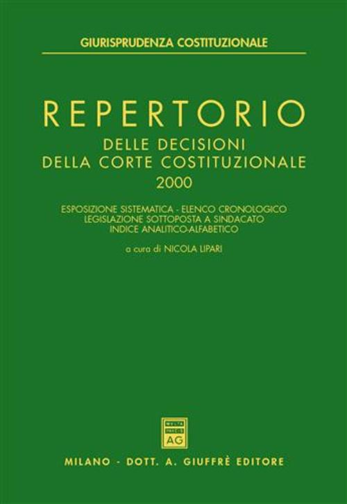 Repertorio delle decisioni della Corte costituzionale 2000