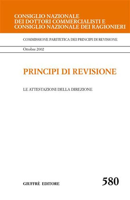Principi di revisione. Documento 580. Le attestazioni della direzione