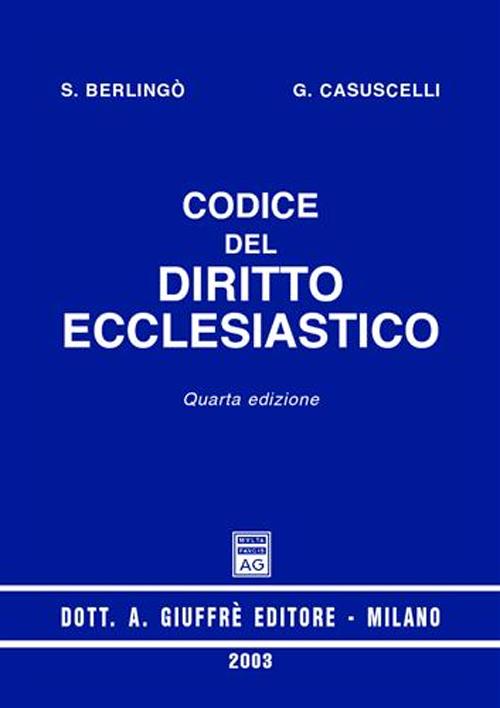 Codice del diritto ecclesiastico. Aggiornato al 31 dicembre 2002