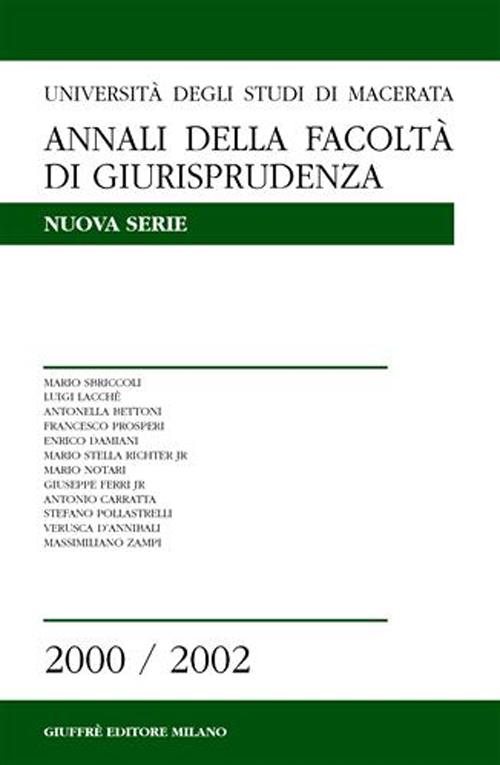 Annali della Facoltà di giurisprudenza. Università di Macerata. Vol. 5