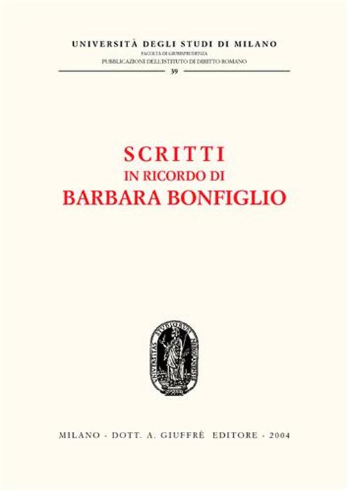 Scritti in ricordo di Barbara Bonfiglio
