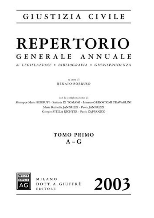 Repertorio generale annuale di legislazione, bibliografia, giurisprudenza