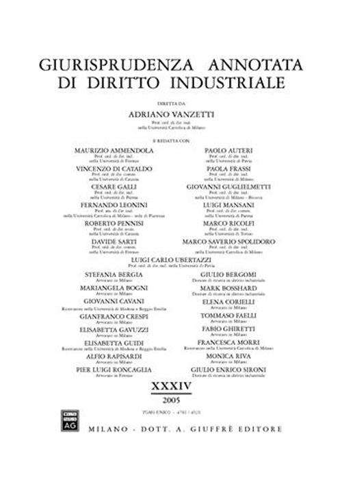 Giurisprudenza annotata di diritto industriale (2005)