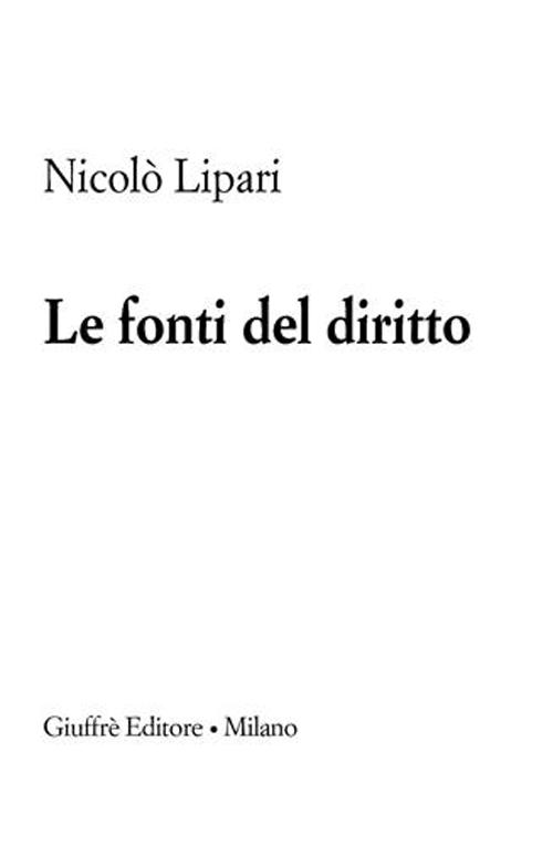 Le fonti del diritto