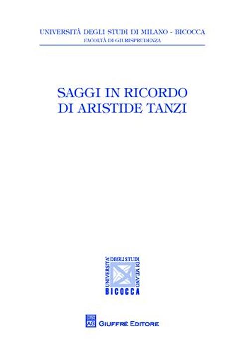 Saggi in ricordo di Aristide Tanzi