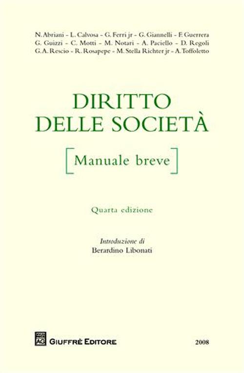 Diritto delle società. Manuale breve