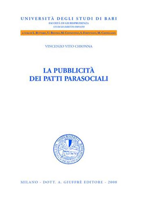 La pubblicità dei patti parasociali