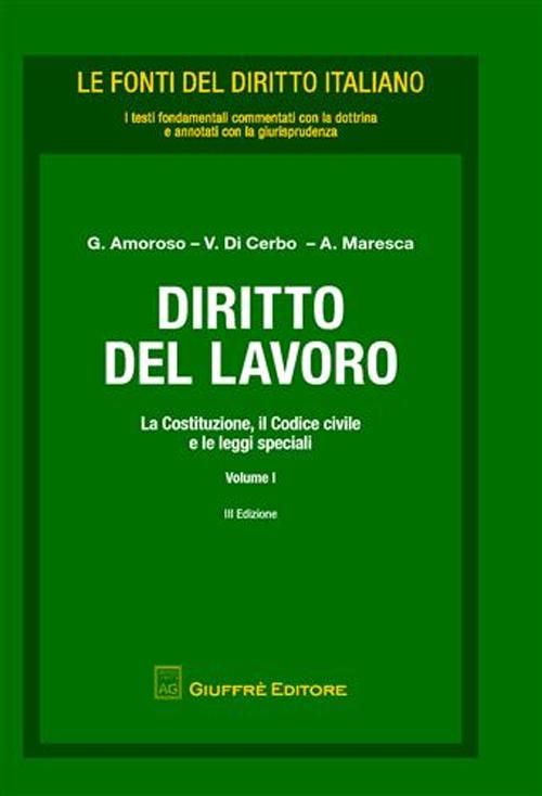 Diritto del lavoro. Vol. 1: La costituzione civile e le leggi speciali