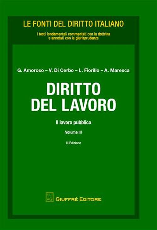 Diritto del lavoro. Vol. 3: Il lavoro pubblico