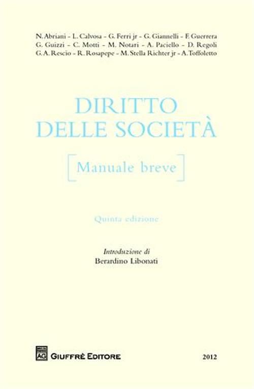Diritto delle società. Manuale breve