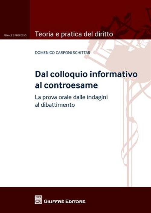 Dal colloquio informativo al controesame. La prova orale dalle indagini al dibattimento