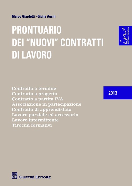 Prontuario dei «nuovi» contratti di lavoro