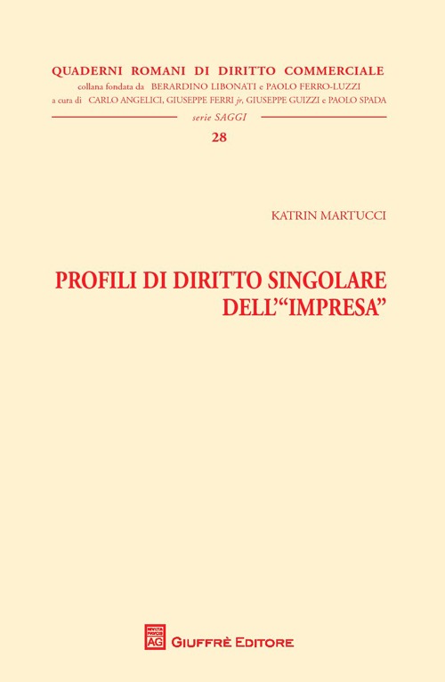 Profili di diritto singolare dell'impresa