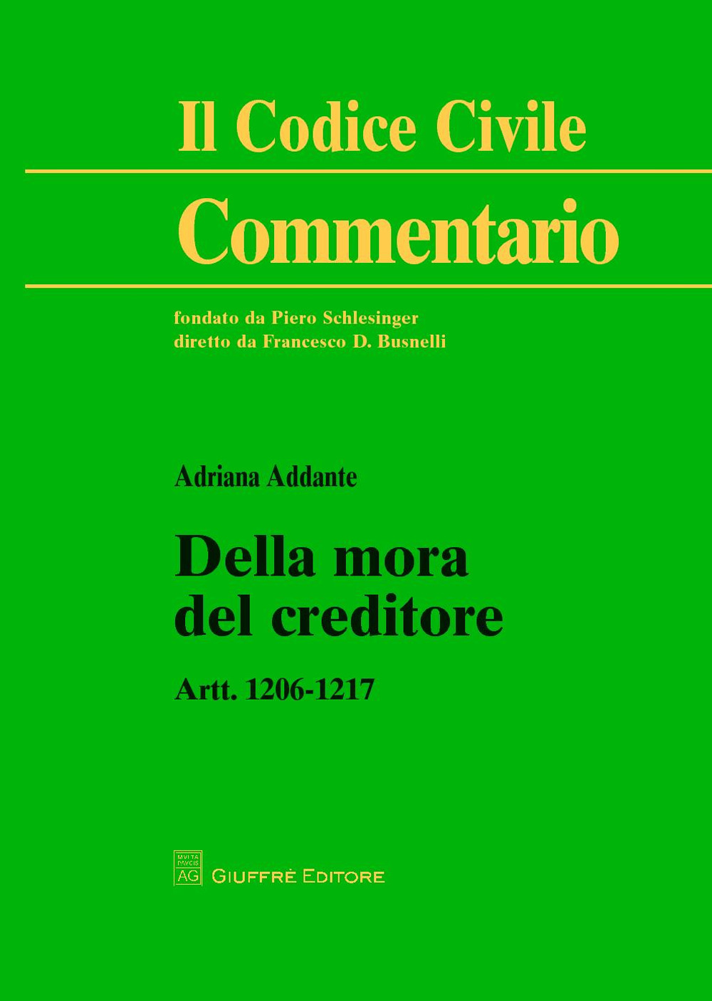 Della mora del creditore. Artt. 1206-1217
