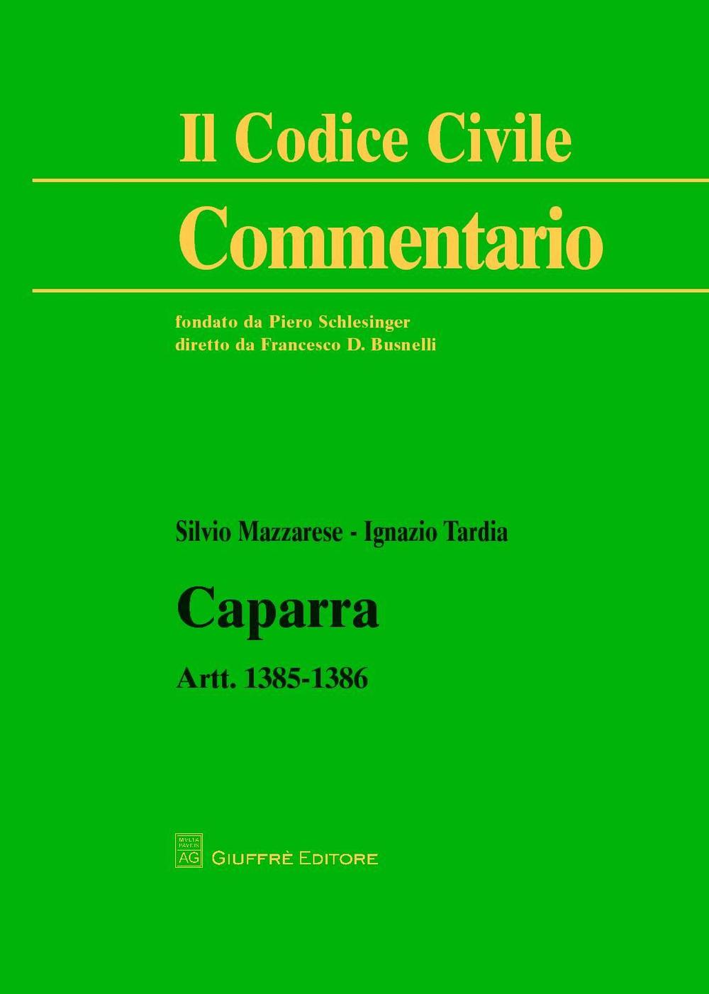 La caparra. Artt. 1385-1386