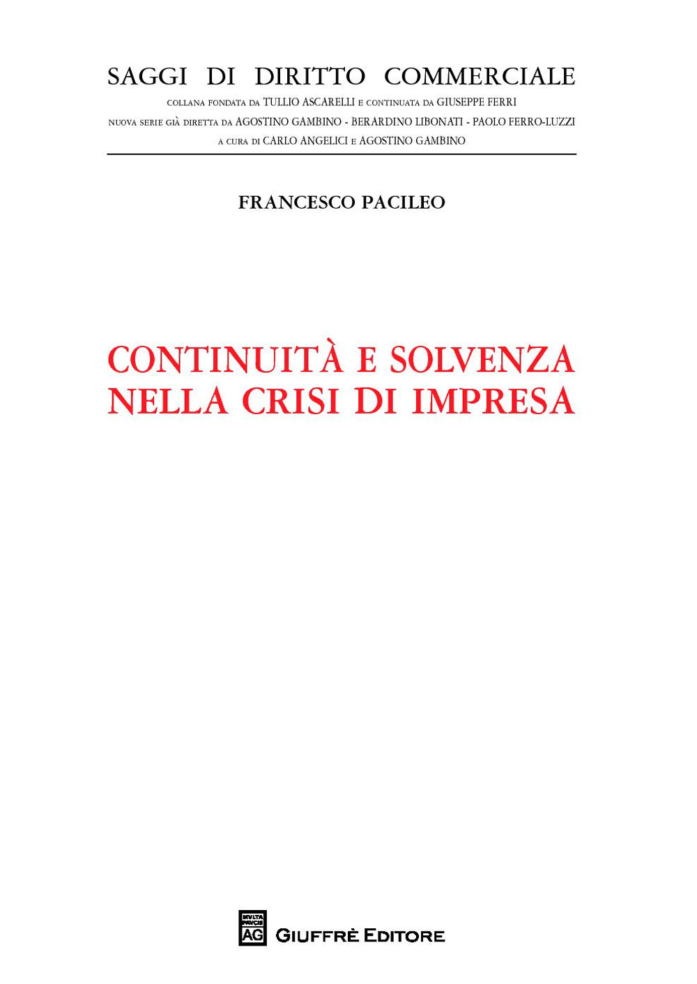Continuità e solvenza nella crisi di impresa