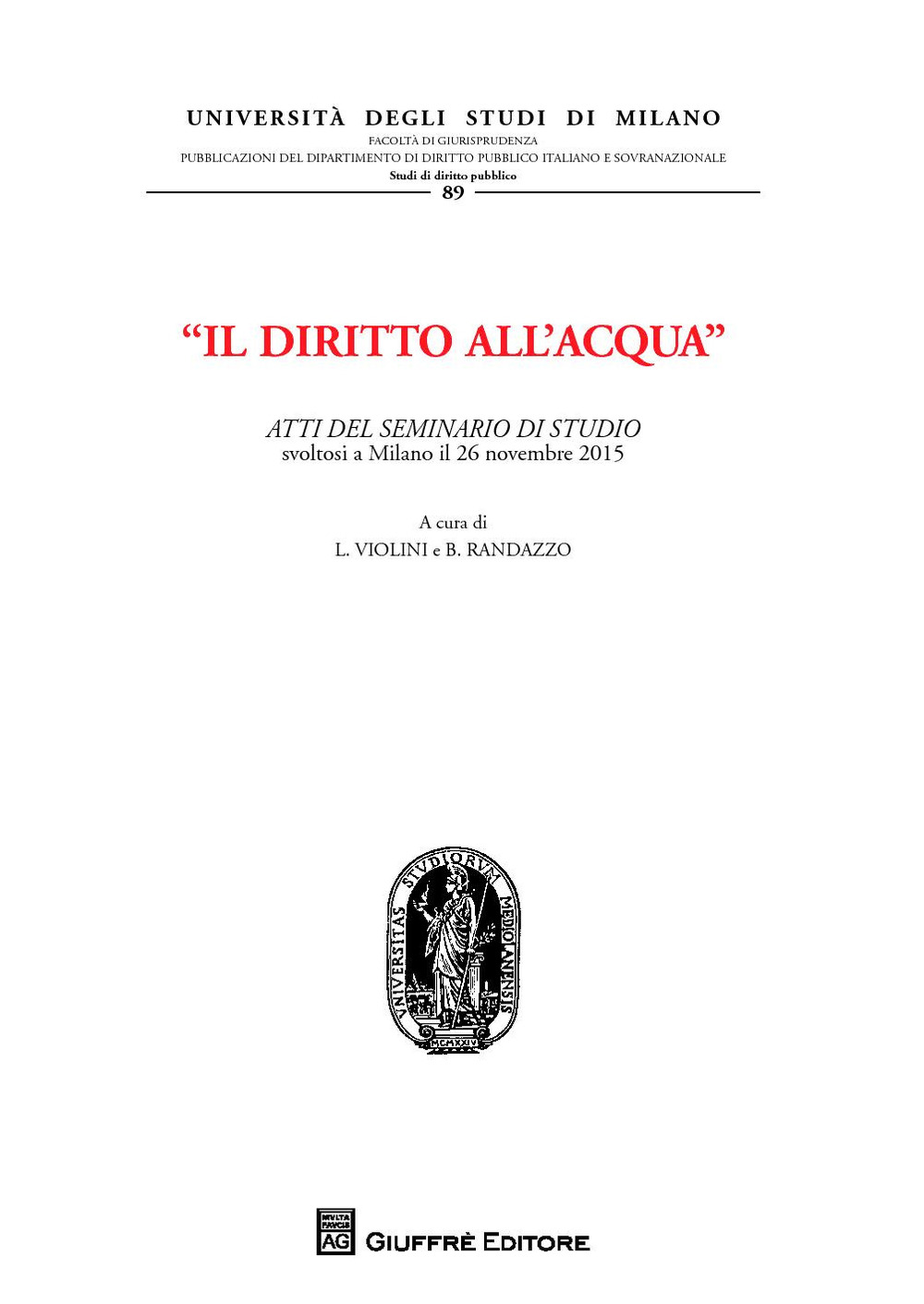 Il diritto all'acqua