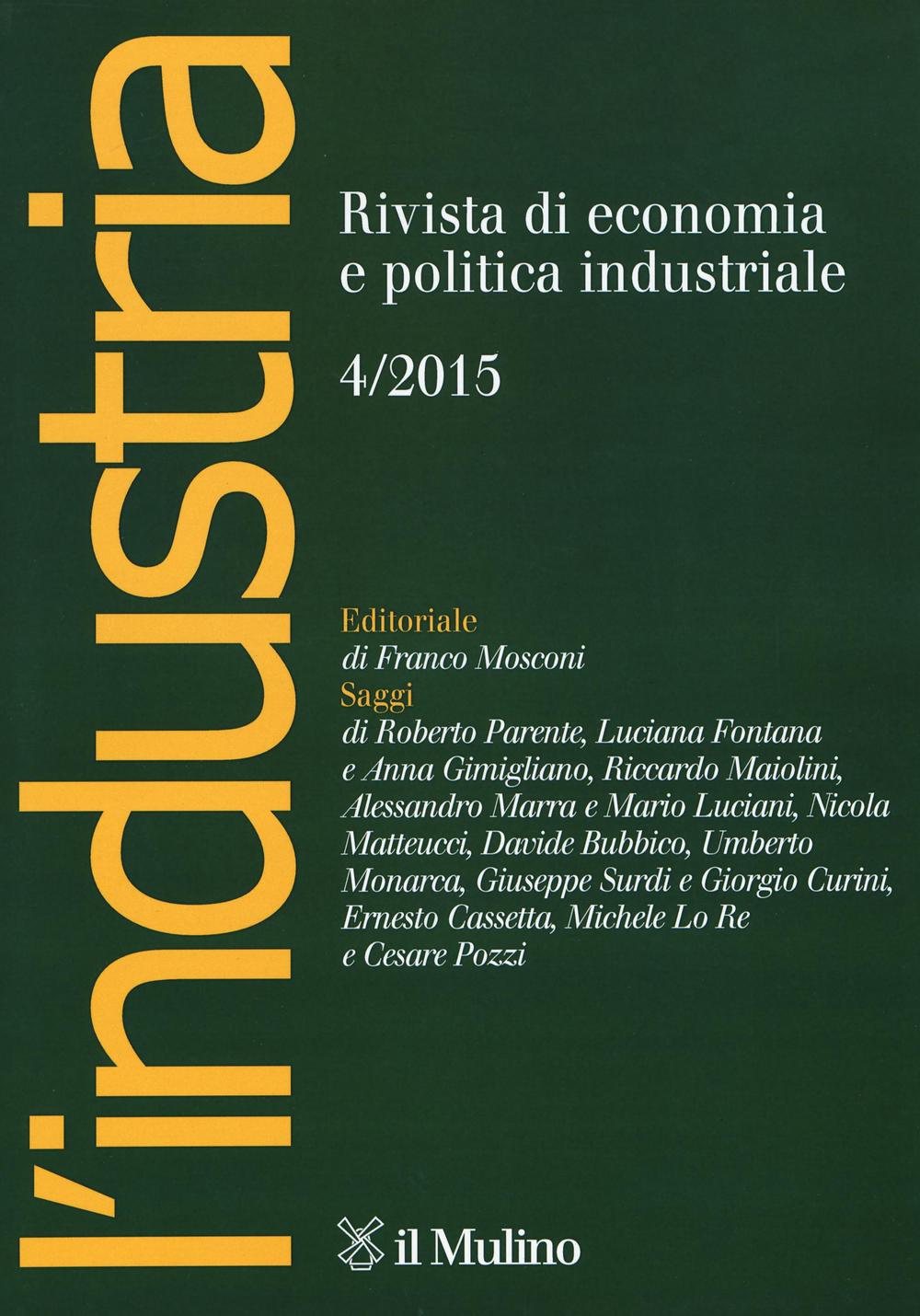 L'industria. Rivista di economia e politica industriale. Vol. 4