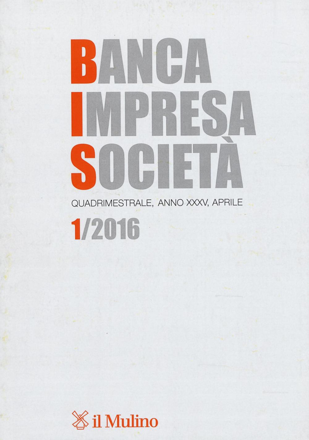Banca impresa società. Vol. 1