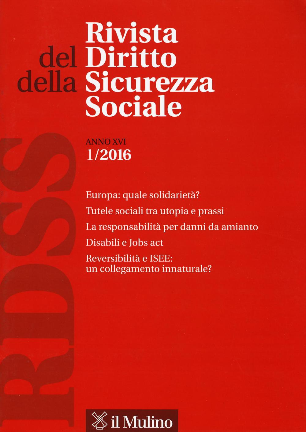 Rivista del diritto della sicurezza sociale. Vol. 1
