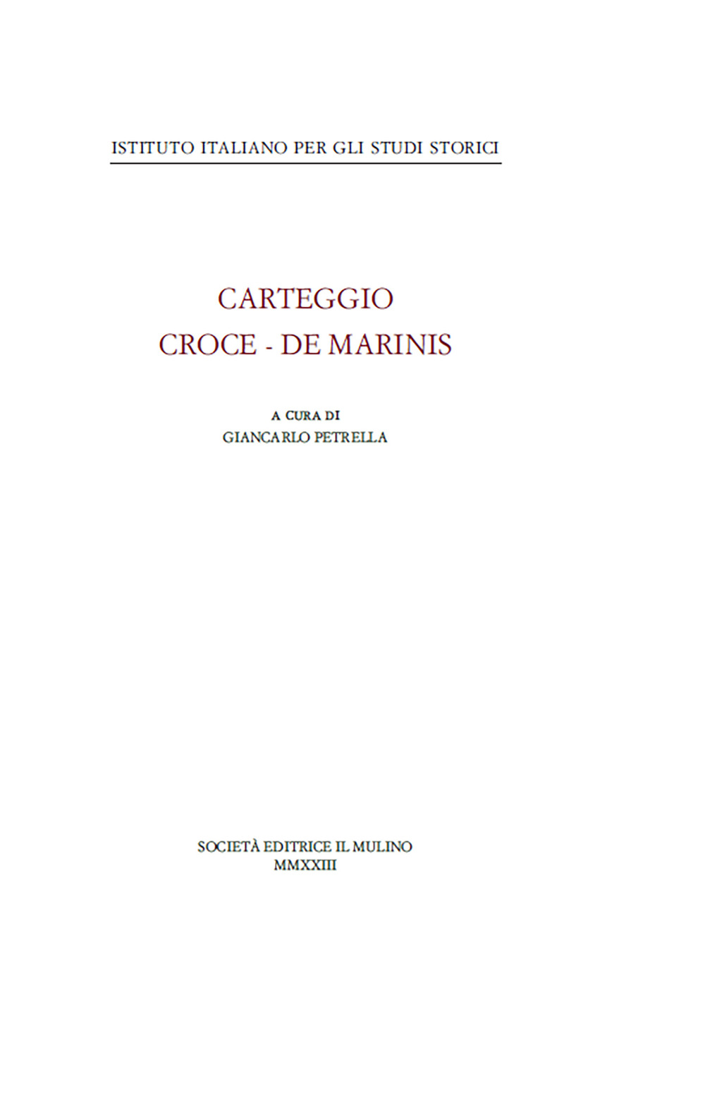 Carteggio Croce-De Marinis