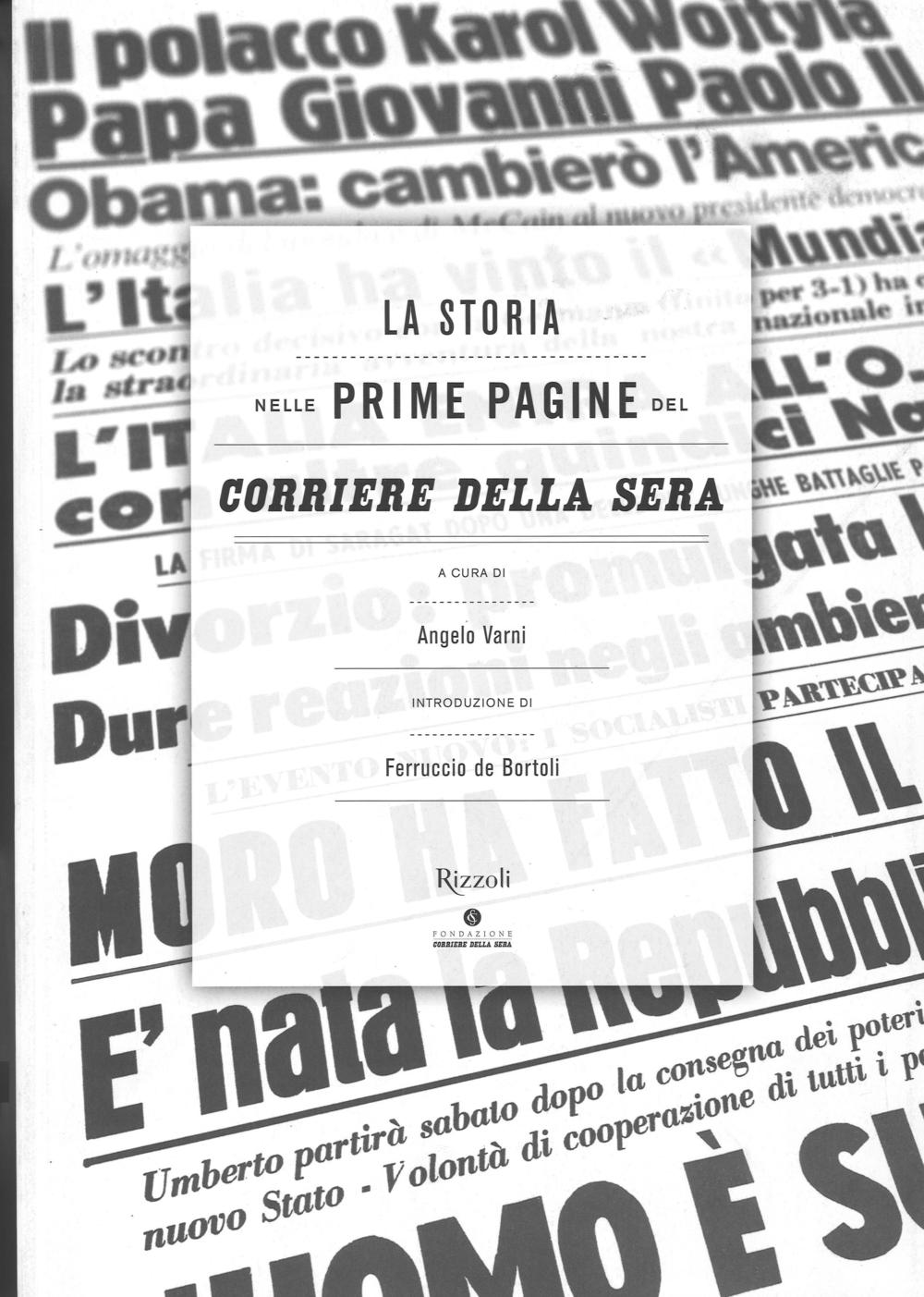 La storia nelle prime pagine del Corriere della Sera