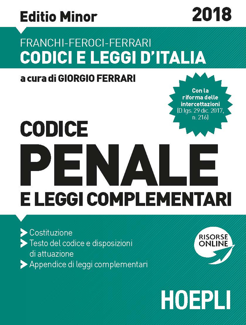 Codice penale e leggi complementari 2018