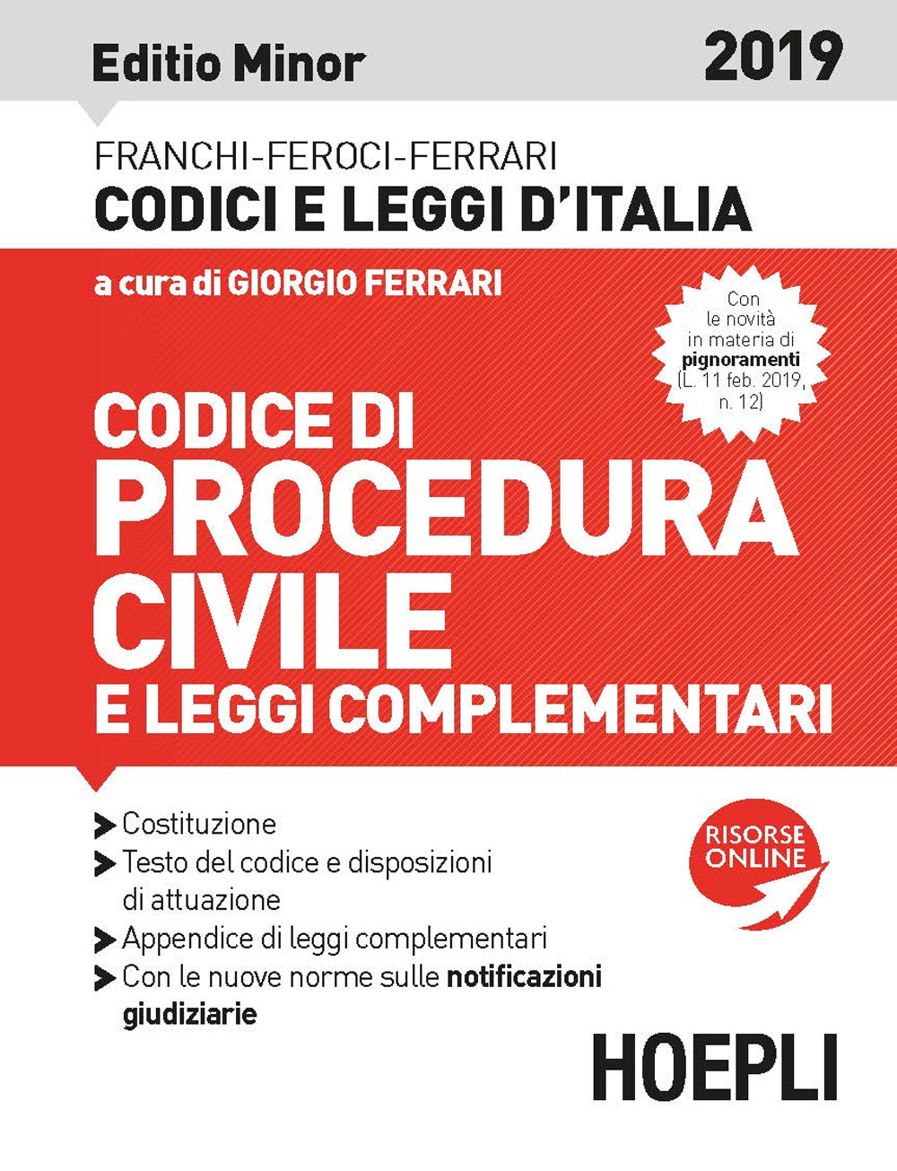 Codice di procedura civile e leggi complementari 2019. Ediz. minor