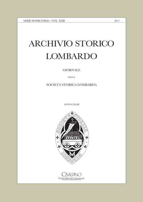 Archivio storico lombardo. Giornale della Società storica lombarda. Vol. 22