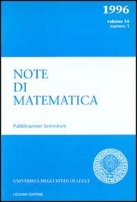 Note di matematica. Vol. 16/1
