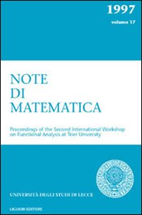 Note di matematica. Vol. 17