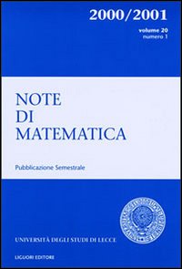 Note di matematica. Vol. 20/1