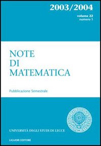 Note di matematica. Vol. 22