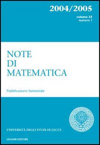 Note di matematica. Vol. 23