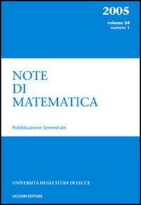 Note di matematica. Vol. 24