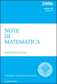 Note di matematica. Vol. 26/1