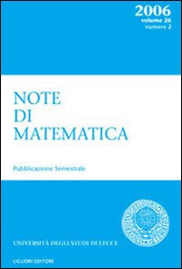 Note di matematica. Vol. 26/2