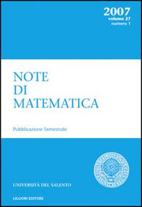 Note di matematica. Vol. 27/1