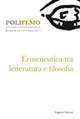 Polifemo. Nuova serie di «lingua e letteratura». Vol. 13-14