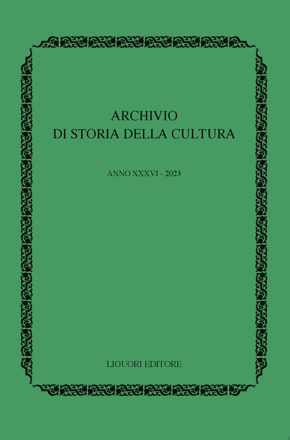 Archivio di storia della cultura. Vol. 36