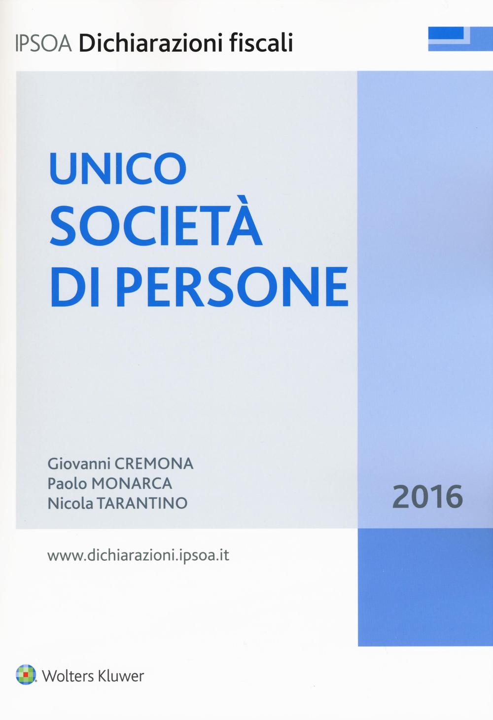 Unico 2016. Società di persone