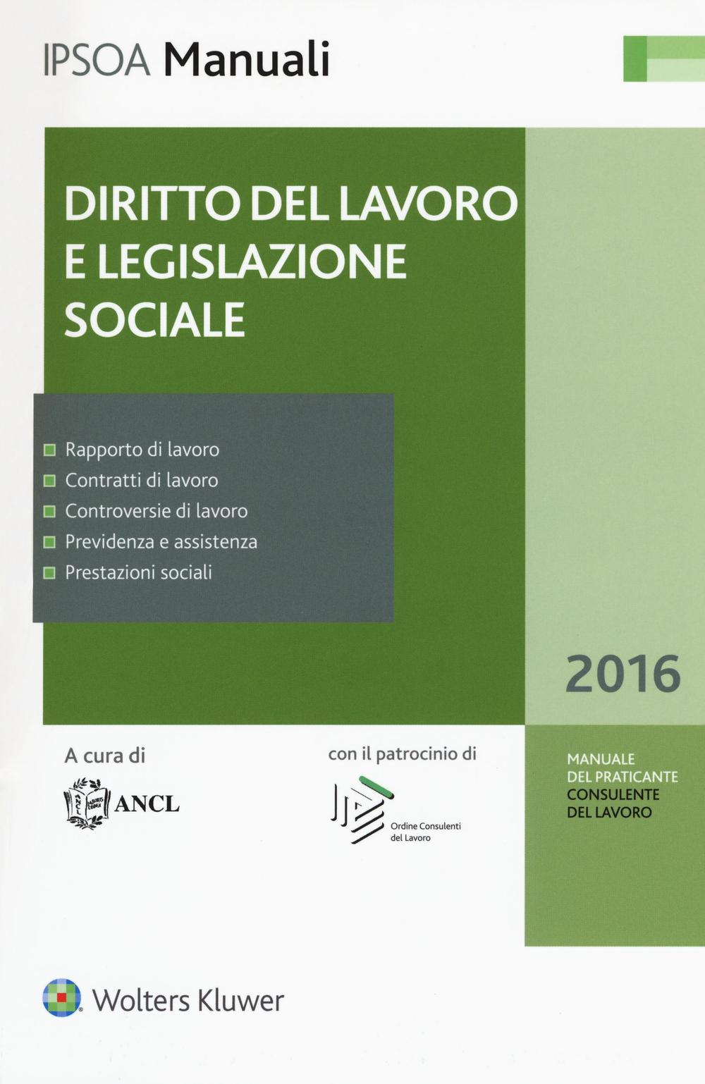Diritto del lavoro e legislazione sociale