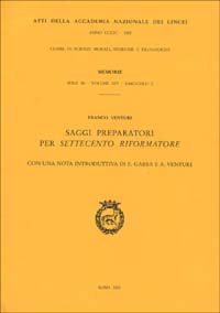 Saggi preparatori per «Settecento riformatore»