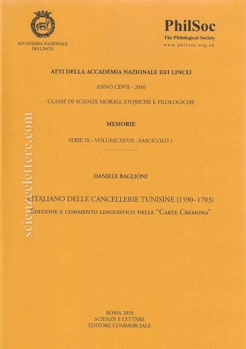 L'Italiano delle cancellerie tunisine (1590-1703)